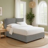 Letto Singolo Grigio Cenere Sfoderabile Contenitore, Dimensione Materasso 90x190 cm - Ripi