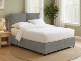 Letto Singolo Grigio Cenere Sfoderabile Contenitore, Dimensione Materasso 90x190 cm - Ripi