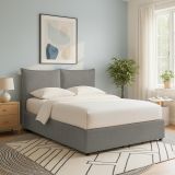 Letto Singolo Grigio Cenere Sfoderabile Contenitore, Dimensione Materasso 90x190 cm - Rosora