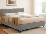 Letto Singolo Grigio Cenere Sfoderabile Contenitore, Dimensione Materasso 90x190 cm - Stazzano