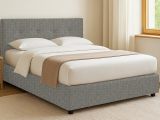 Letto Singolo Grigio Cenere Sfoderabile Contenitore, Dimensione Materasso 90x200 cm - Cerzeto