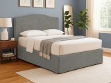 Letto Singolo Grigio Cenere Sfoderabile Contenitore, Dimensione Materasso 90x200 cm - Copparo