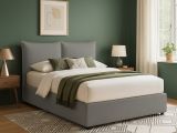 Letto Singolo Grigio Cenere Sfoderabile Contenitore, Dimensione Materasso 90x200 cm - Lapedona