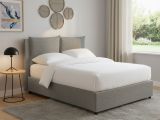 Letto Singolo Grigio Cenere Sfoderabile Contenitore, Dimensione Materasso 90x200 cm - Oncino