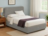 Letto Singolo Grigio Cenere Sfoderabile Contenitore, Dimensione Materasso 90x200 cm - Serrone