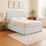 Letto Singolo Grigio Chiaro Sfoderabile Contenitore, Dimensione Materasso 90x190 cm - Orvieto