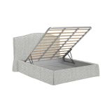 Letto Singolo Grigio Chiaro Sfoderabile Contenitore, Dimensione Materasso 90x190 cm - Orvieto