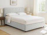 Letto Singolo Grigio Chiaro Sfoderabile Contenitore, Dimensione Materasso 90x190 cm - Quisquina
