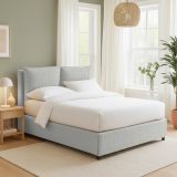Letto Singolo Grigio Chiaro Sfoderabile Contenitore, Dimensione Materasso 90x190 cm - Ripi