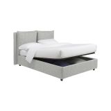 Letto Singolo Grigio Chiaro Sfoderabile Contenitore, Dimensione Materasso 90x190 cm - Ripi