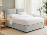 Letto Singolo Grigio Chiaro Sfoderabile Contenitore, Dimensione Materasso 90x190 cm - Ripi