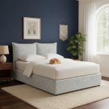 Letto Singolo Grigio Chiaro Sfoderabile Contenitore, Dimensione Materasso 90x190 cm - Rosora