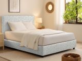 Letto Singolo Grigio Chiaro Sfoderabile Contenitore, Dimensione Materasso 90x190 cm - Sinio