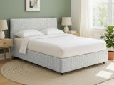 Letto Singolo Grigio Chiaro Sfoderabile Contenitore, Dimensione Materasso 90x200 cm - Carbone