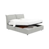Letto Singolo Grigio Chiaro Sfoderabile Contenitore, Dimensione Materasso 90x200 cm - Lapedona