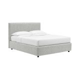 Letto Singolo Grigio Chiaro Sfoderabile Contenitore, Dimensione Materasso 90x200 cm - Maccagno