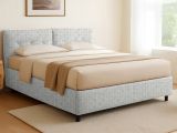 Letto Singolo Grigio Chiaro Sfoderabile Contenitore, Dimensione Materasso 90x200 cm - Nocara