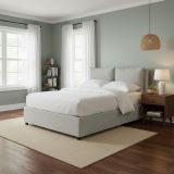 Letto Singolo Grigio Chiaro Sfoderabile Contenitore, Dimensione Materasso 90x200 cm - Oncino
