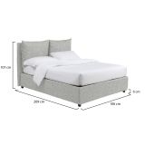 Letto Singolo Grigio Chiaro Sfoderabile Contenitore, Dimensione Materasso 90x200 cm - Oncino