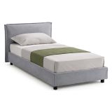 Letto Singolo Grigio Materasso Incluso Sfoderabile, Contenitore Made in Italy - Brozolo