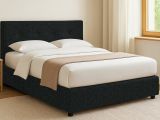 Letto Singolo Grigio Scuro Sfoderabile Contenitore, Dimensione Materasso 90x190 cm - Fiumalbo