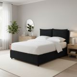 Letto Singolo Grigio Scuro Sfoderabile Contenitore, Dimensione Materasso 90x190 cm - Ripi