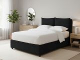 Letto Singolo Grigio Scuro Sfoderabile Contenitore, Dimensione Materasso 90x190 cm - Ripi