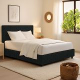 Letto Singolo Grigio Scuro Sfoderabile Contenitore, Dimensione Materasso 90x190 cm - Sinio