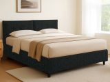 Letto Singolo Grigio Scuro Sfoderabile Contenitore, Dimensione Materasso 90x190 cm - Stazzano