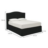 Letto Singolo Grigio Scuro Sfoderabile Contenitore, Dimensione Materasso 90x200 cm - Copparo