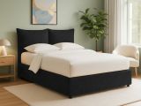 Letto Singolo Grigio Scuro Sfoderabile Contenitore, Dimensione Materasso 90x200 cm - Lapedona