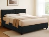 Letto Singolo Grigio Scuro Sfoderabile Contenitore, Dimensione Materasso 90x200 cm - Nocara