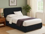 Letto Singolo Grigio Scuro Sfoderabile Contenitore, Dimensione Materasso 90x200 cm - Serrone
