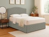 Letto Singolo Grigio Sfoderabile Contenitore, Dimensione Materasso 90x190 cm - Orvieto