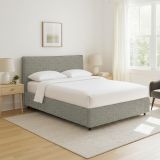 Letto Singolo Grigio Sfoderabile Contenitore, Dimensione Materasso 90x200 cm - Carbone