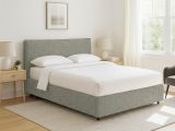 Letto Singolo Grigio Sfoderabile Contenitore, Dimensione Materasso 90x200 cm - Carbone