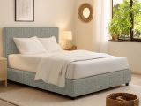 Letto Singolo Grigio Sfoderabile Contenitore, Dimensione Materasso 90x200 cm - Iudica