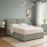 Letto Singolo Grigio Sfoderabile Contenitore, Dimensione Materasso 90x200 cm - Lapedona