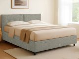 Letto Singolo Grigio Sfoderabile Contenitore, Dimensione Materasso 90x200 cm - Nocara