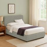 Letto Singolo Grigio Sfoderabile Contenitore, Dimensione Materasso 90x200 cm - Serrone
