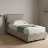 Letto Singolo Grigio Tortora Materasso Incluso Sfoderabile, Contenitore Made in Italy - Brozolo