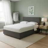 Letto Singolo Grigio Tortora Sfoderabile Contenitore, Dimensione Materasso 90x190 cm - Quisquina