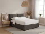Letto Singolo Grigio Tortora Sfoderabile Contenitore, Dimensione Materasso 90x190 cm - Rosora