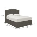 Letto Singolo Grigio Tortora Sfoderabile Contenitore, Dimensione Materasso 90x200 cm - Copparo