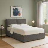 Letto Singolo Grigio Tortora Sfoderabile Contenitore, Dimensione Materasso 90x200 cm - Lapedona