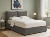 Letto Singolo Grigio Tortora Sfoderabile Contenitore, Dimensione Materasso 90x200 cm - Lapedona