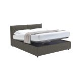 Letto Singolo Grigio Tortora Sfoderabile Contenitore, Dimensione Materasso 90x200 cm - Nocara