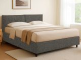 Letto Singolo Grigio Tortora Sfoderabile Contenitore, Dimensione Materasso 90x200 cm - Nocara