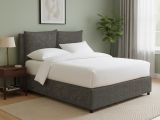 Letto Singolo Grigio Tortora Sfoderabile Contenitore, Dimensione Materasso 90x200 cm - Oncino