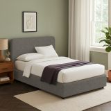 Letto Singolo Grigio Tortora Sfoderabile Contenitore, Dimensione Materasso 90x200 cm - Serrone